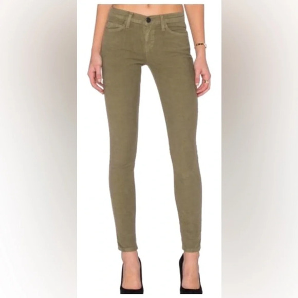 NWT Current/Elliott The Ankle Skinny Cheville Army Green Jeans Size 25 - Picture 2 of 7
